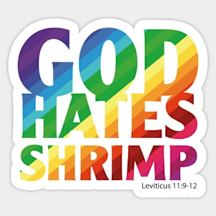 God Hates Shrimp Sticker